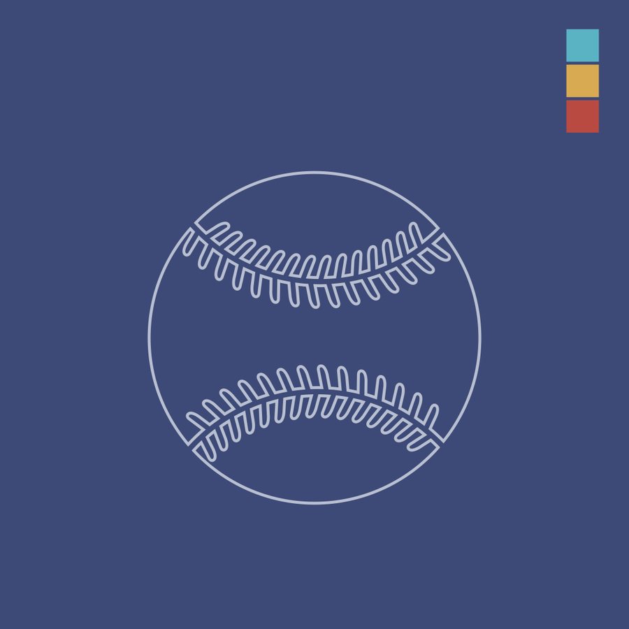 NINE baseball mark on indigo