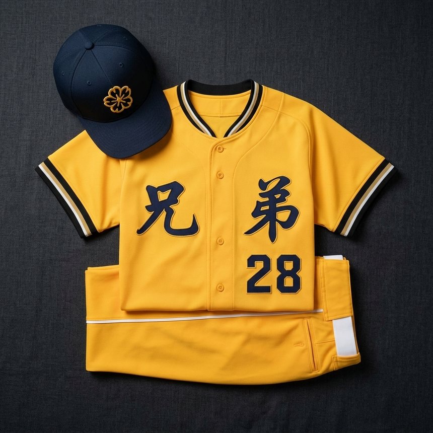 CPBL Brothers baseball jersey number 28 with a navy cap